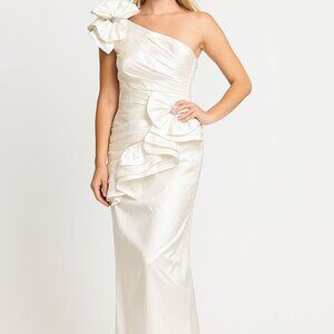 Martinique Wedding Dress ✨ 12 Glam One Shoulder 80's Bridal Engagement ✨ Vintage